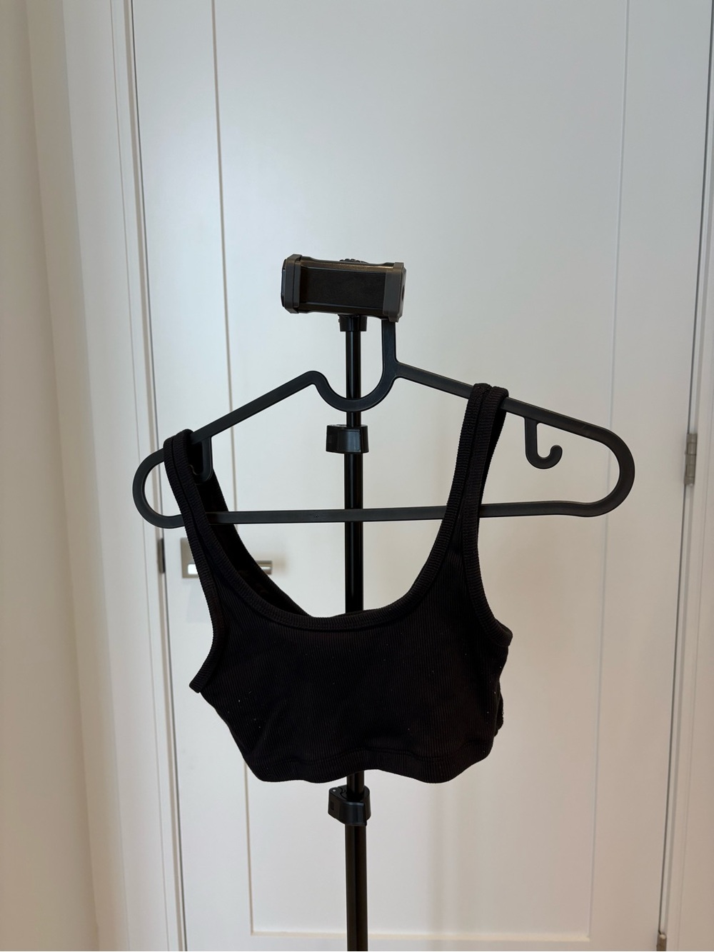 Tna Black Ribbed Scoop Neck Bralette